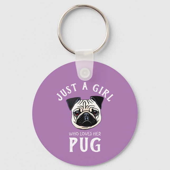 Chaveiro Apenas uma garota que a ama Pug (Frente)