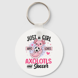 Chaveiro Apenas Uma Garota Que Ama Axolotes E Futebol Kawai