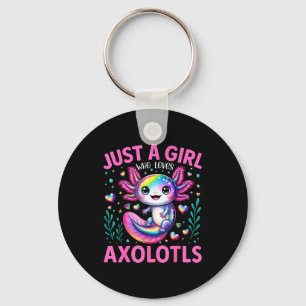 Chaveiro Apenas Uma Garota Que Ama Axolotls Kawaii Crianças