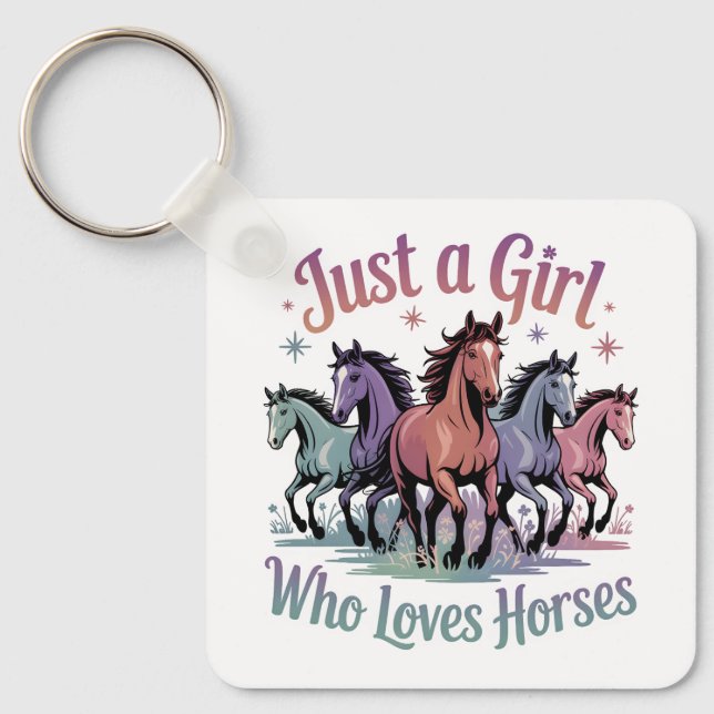 Chaveiro Apenas uma garota que ama cavalos (Frente)