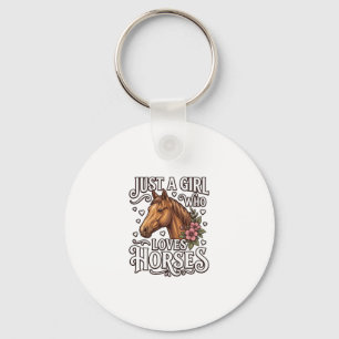 Chaveiro Apenas Uma Garota Que Ama Cavalos Design Vintage D