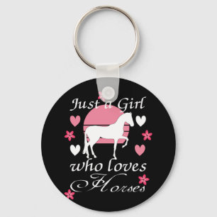 Chaveiro Apenas Uma Garota Que Ama Cavalos em Rosa Pink