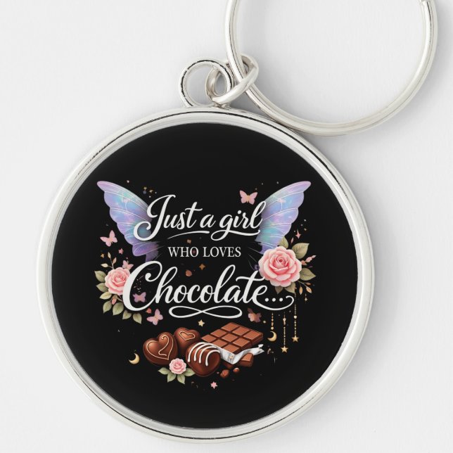 Chaveiro Apenas uma garota que ama chocolate (Frente)