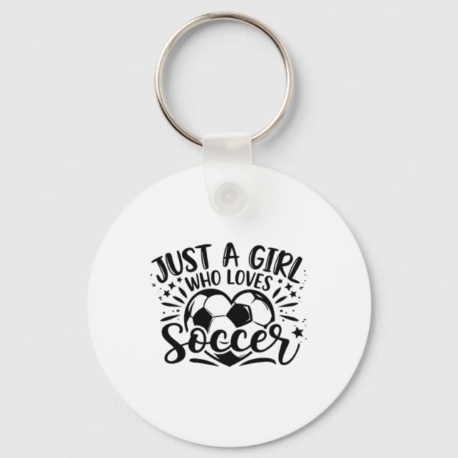 Chaveiro Apenas Uma Garota Que Ama Futebol Fã de Futebol Fe (Frente)