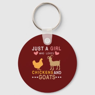 Chaveiro apenas uma garota que ama galinhas e cabras