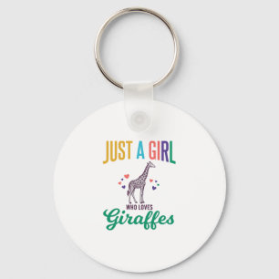Chaveiro Apenas uma Garota que Ama Girafas Vetor Vintage De