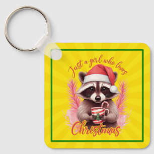 Chaveiro Apenas Uma Garota Que Ama Guaxinim De Natal-71692
