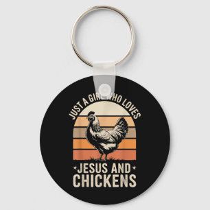 Chaveiro Apenas Uma Garota Que Ama Jesus E Galinhas