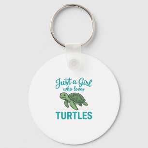 Chaveiro Apenas uma Garota que Ama Tartarugas Camiseta Vint