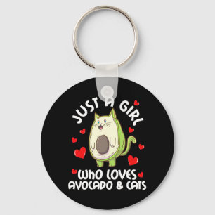 Chaveiro Apenas Uma Menina Que Ama Avocado E Gatos