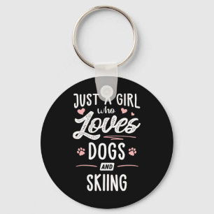 Chaveiro Apenas Uma Menina Que Ama Cachorros E Esquiar Dog