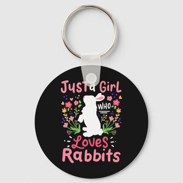 Chaveiro Apenas Uma Menina Que Ama Coelhos (Frente)