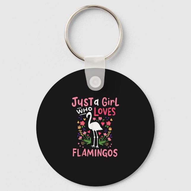 Chaveiro Apenas Uma Menina Que Ama Flamingo (Frente)