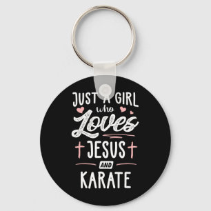 Chaveiro Apenas Uma Menina Que Ama Jesus E Karate Dando Mul