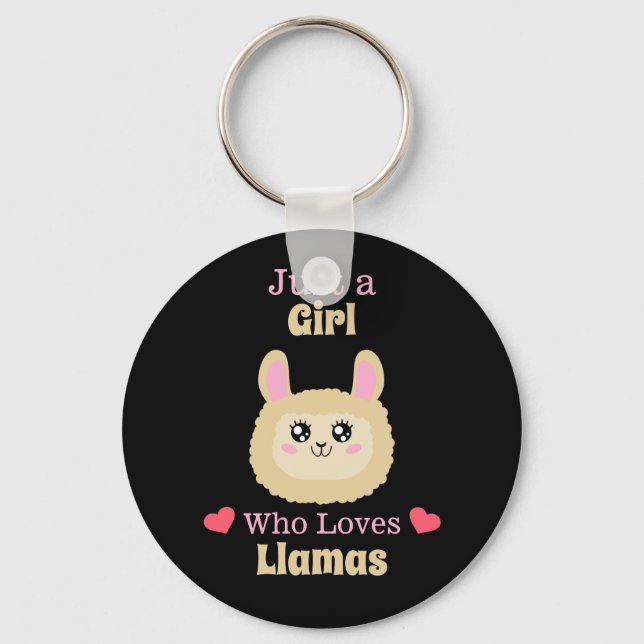 Chaveiro Apenas Uma Menina Que Ama Lhamas (Frente)