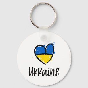 Chaveiro Apoie a Ucrânia Eu Estou Com a Bandeira Ucraniana