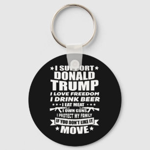 Chaveiro Apoie Donald Trump I Love Freedom I Beer Beer Beer