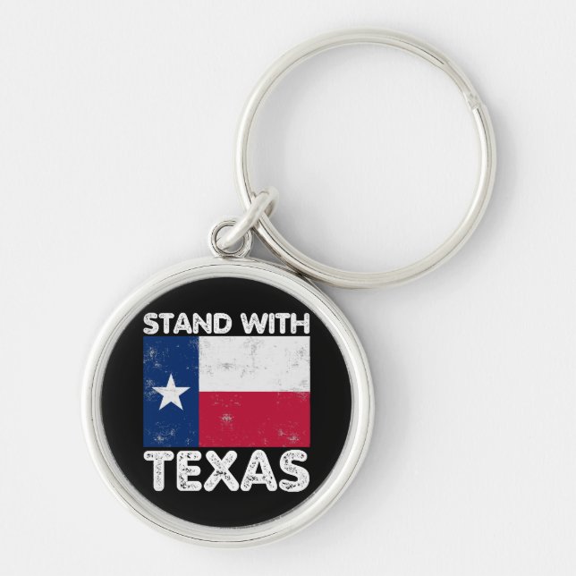 Chaveiro Apoie o Texas Eu Fico Com a Bandeira do Texas Texa (Frente)