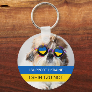 Chaveiro Apoio a Ucrânia I Shih Tzu Not Heart flag
