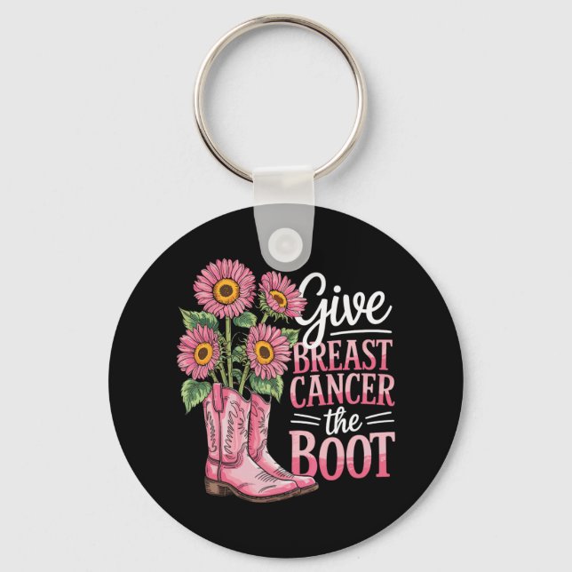 Chaveiro Apoio ao cancer de mama Boot Engraçado (Frente)
