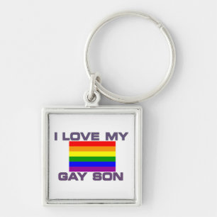 Chaveiro Apoio Gay eu amo meu filho gay bandeira arco-íris