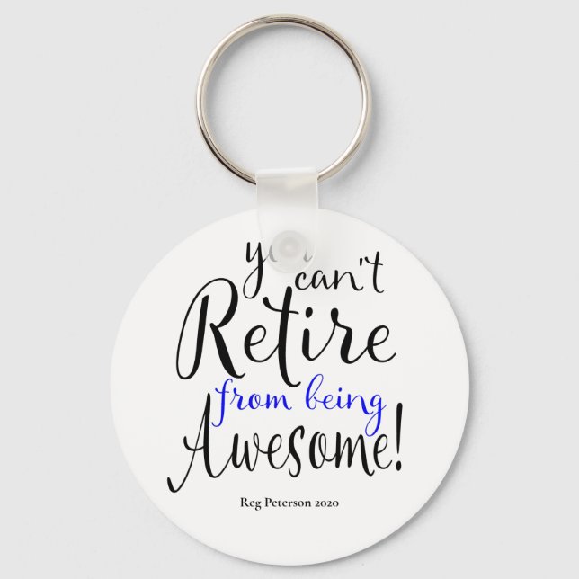 Chaveiro Aposentação Policial de Linha Azul Fino (Frente)