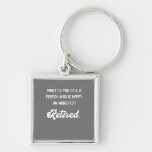 Chaveiro Aposentou uma pessoa que está feliz às segundas-fe
