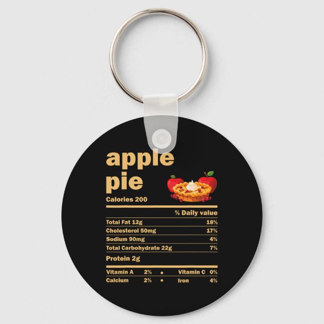 Chaveiro Apple Pie Nutrition Fala Divertido Graças Christm (Frente)