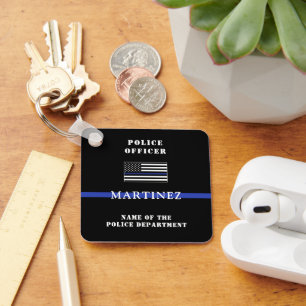 Chaveiro Apreciação do Agente Policial Thin Blue Line
