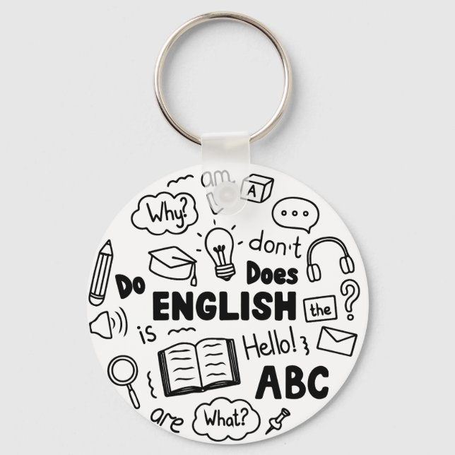 Chaveiro Aprendizado de Inglês com Design de Expressão Uma  (Frente)