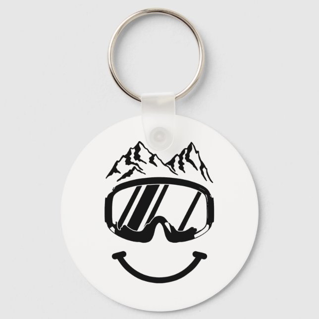 Chaveiro Apres Ski Snowboard Snowmobile Engraçado Esquiando (Frente)