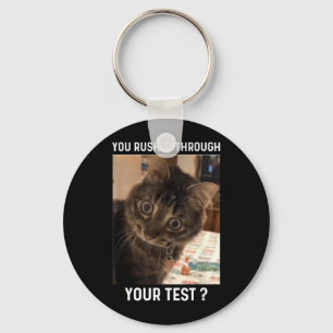 Chaveiro Apressado Pelo Teste Dia de Teste Divertido Gato P