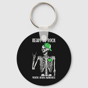 Chaveiro Aproximar a Saúde Mental Esqueleto Rocha Mão