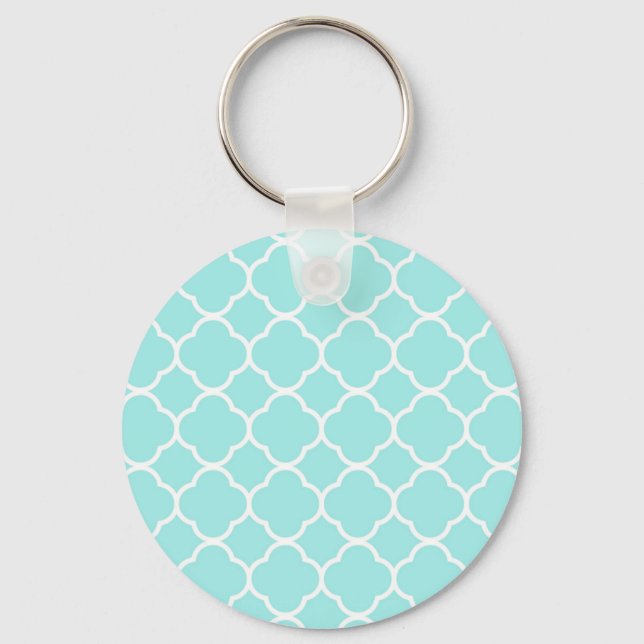 Chaveiro Aqua Blue Moroccan Pattern (Frente)