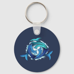 Chaveiro Aqua Harmony: Trinidade de Peixes Interligados