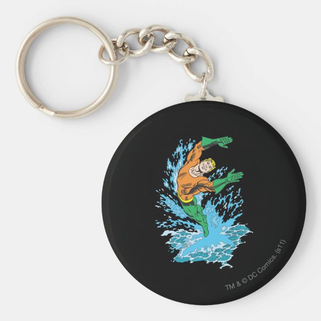 Chaveiro Aquaman salta em onda (Frente)