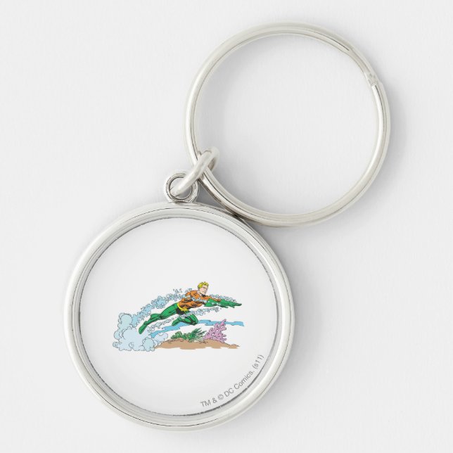 Chaveiro Aquaman salta sobre coral (Frente)