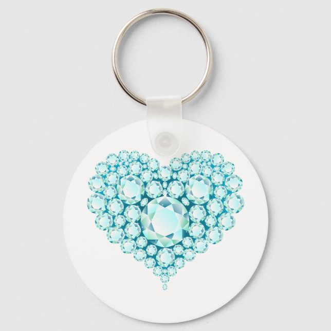 Chaveiro Aquamarine Heart Gems (Frente)