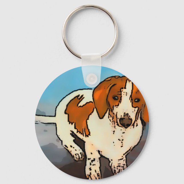 Chaveiro Aquarela de Cachorro Salsicha Dachshund  (Frente)