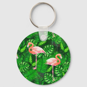 Chaveiro Aquarela tropical Flamingo