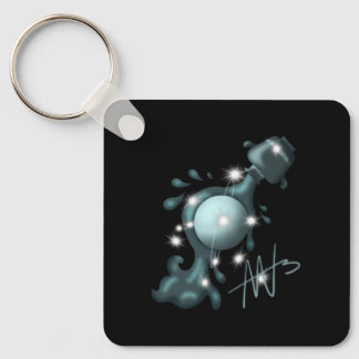Chaveiro Aquário Cósmico Urano Zodiac Metal