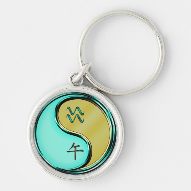 Chaveiro Aquário e Cavalo Metálico (Frente)