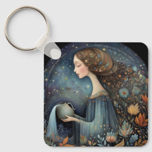 Chaveiro Aquário Portador de Água Zodíaco Astrologia Aniver