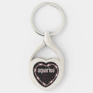 Chaveiro Aquarius Constulation Gothic Barbed Wire Art