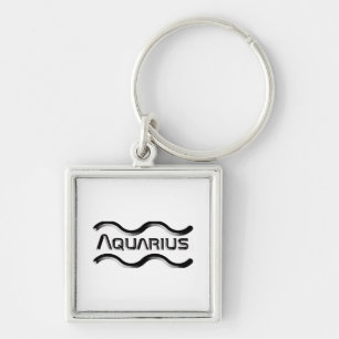 Chaveiro AQUARIUS, Design abstrato do Sinal Zodíaco,