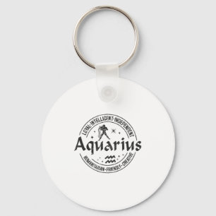 Chaveiro Aquarius Virtude Estilo Vintage Zodiac Design, Aqu
