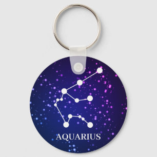 Chaveiro Aquarius Zodiac Constelação Design