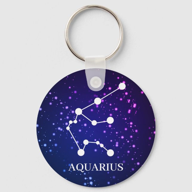 Chaveiro Aquarius Zodiac Constelação Design (Frente)