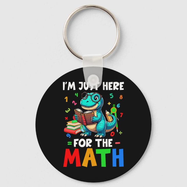 Chaveiro Aqui Para a Matemática Lindos T-Rex Contando Númer (Frente)