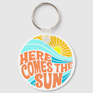 Chaveiro Aqui vem o Sol Tee, Estilo Retro, Estilo Hippie